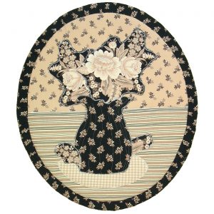 Flowers in Black Vase