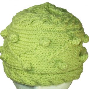 Spring Green Bobble Knit Hat
