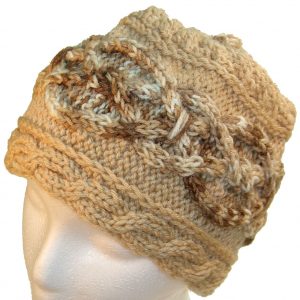 Brown Hat with multi-brown cable